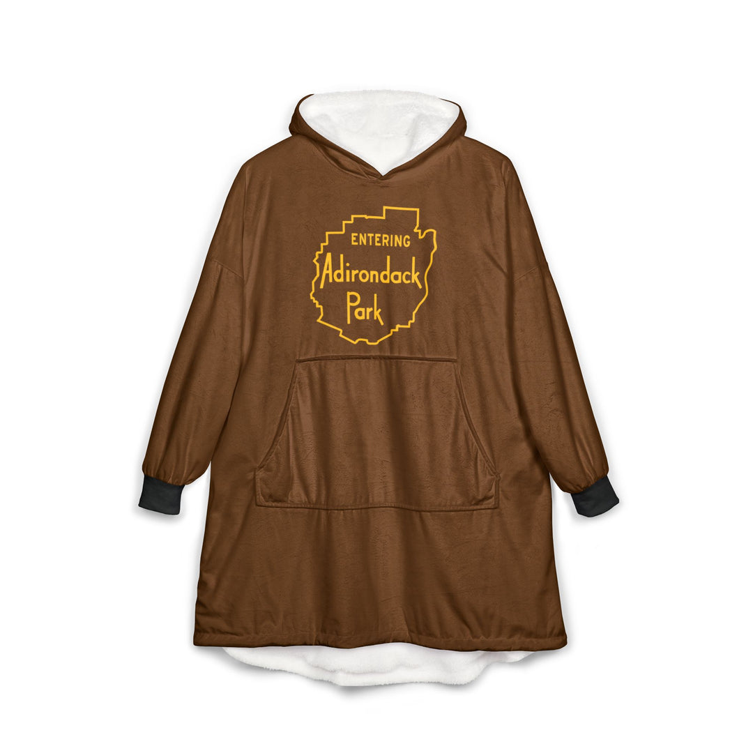 Entering Adirondack Park Hooded Blanket