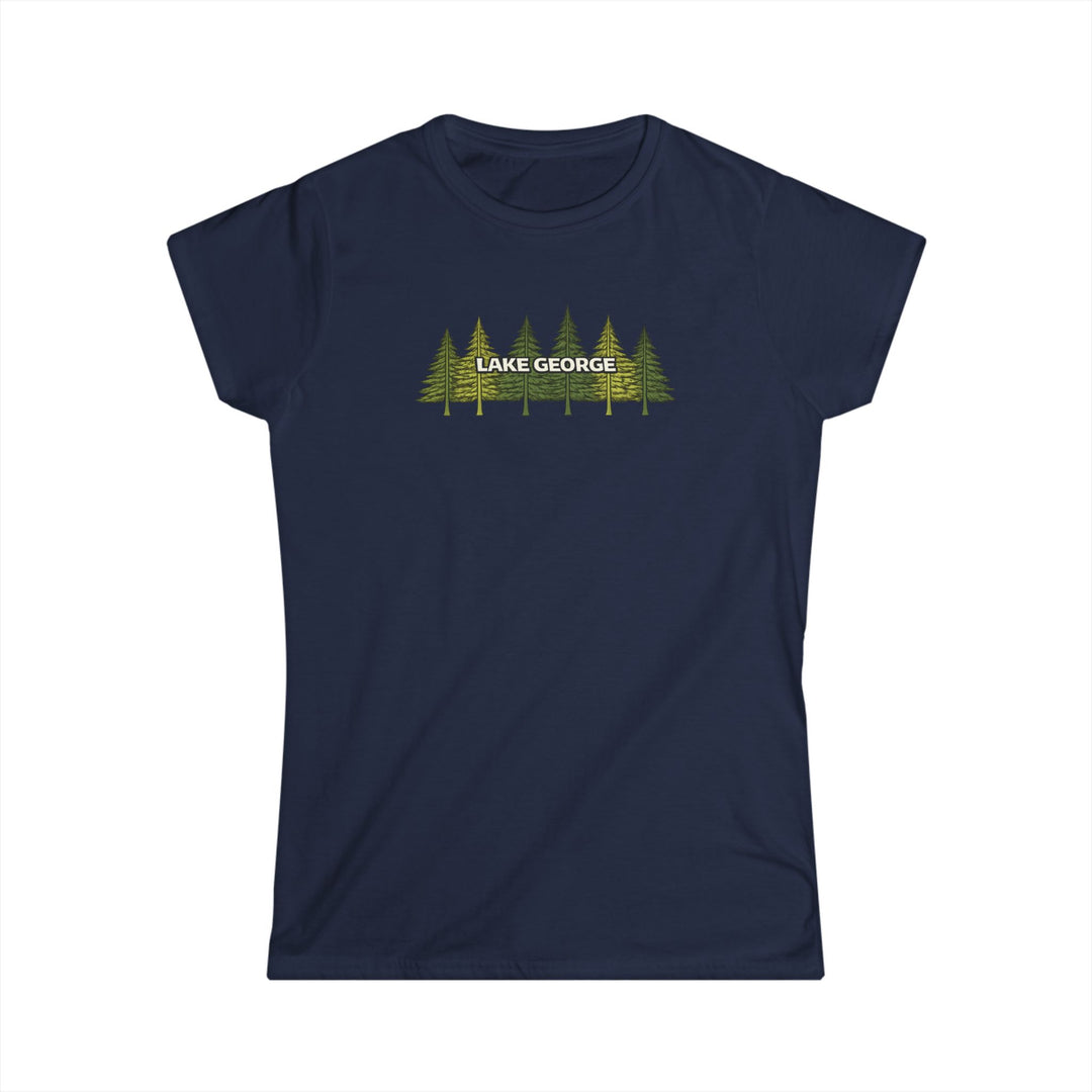 Lake George Ladies T-Shirt - Green Trees