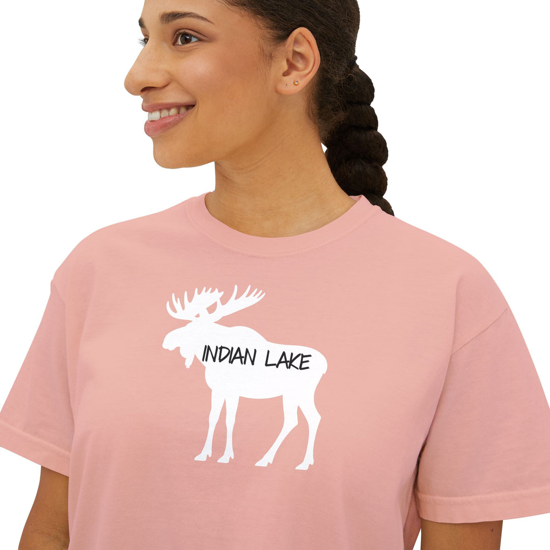 Indian Lake Ladies Boxy Tee - Moose