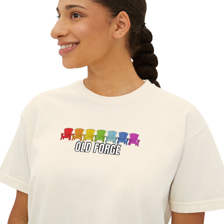 Old Forge Rainbow Chairs Ladies Boxy Tee