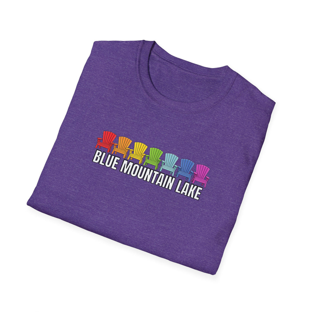 Blue Mountain Lake Rainbow Chairs Unisex T-Shirt