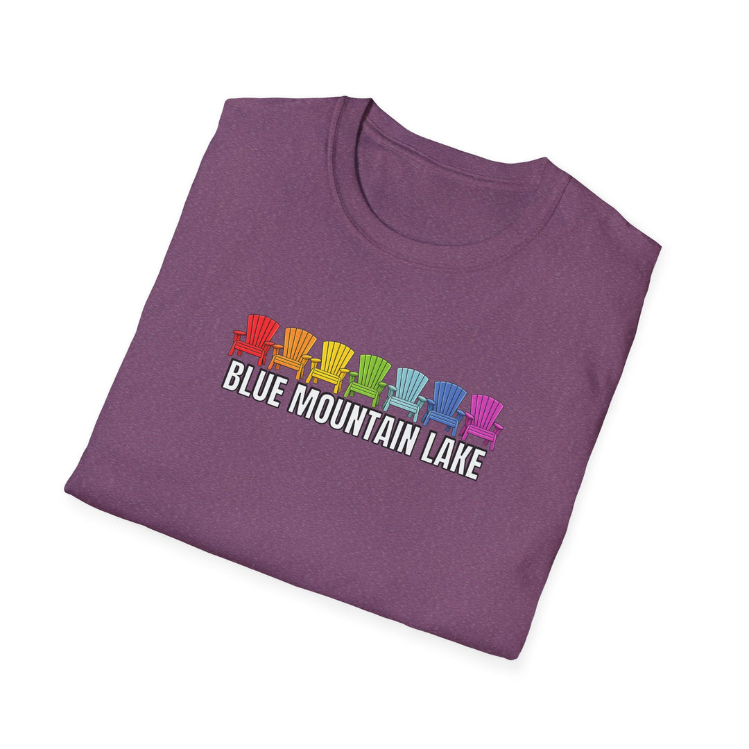 Blue Mountain Lake Rainbow Chairs Unisex T-Shirt