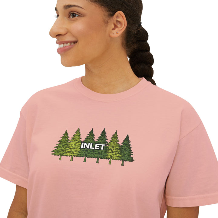 Inlet Ladies Boxy Tee - Pine Trees