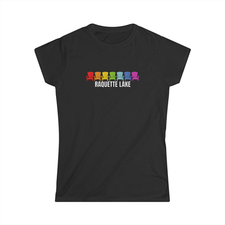 Raquette Lake Ladies Tee - Rainbow Chairs