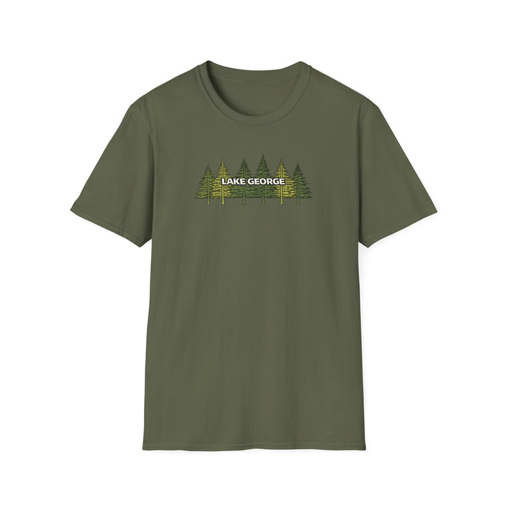 Lake George Unisex T-Shirt - Green Trees