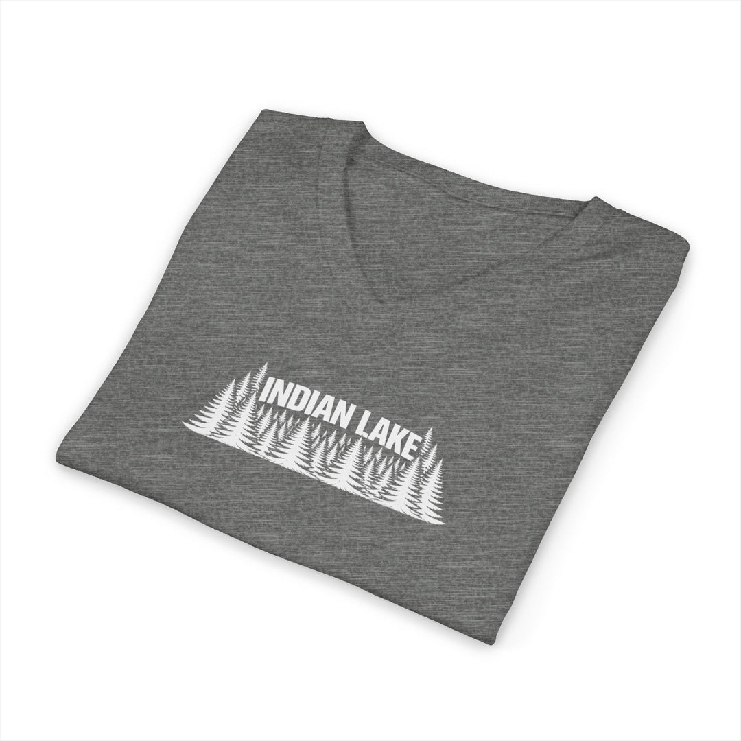Indian Lake Unisex V-Neck T-Shirt - Trees