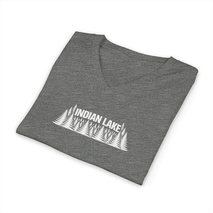 Indian Lake Unisex V-Neck T-Shirt - Trees