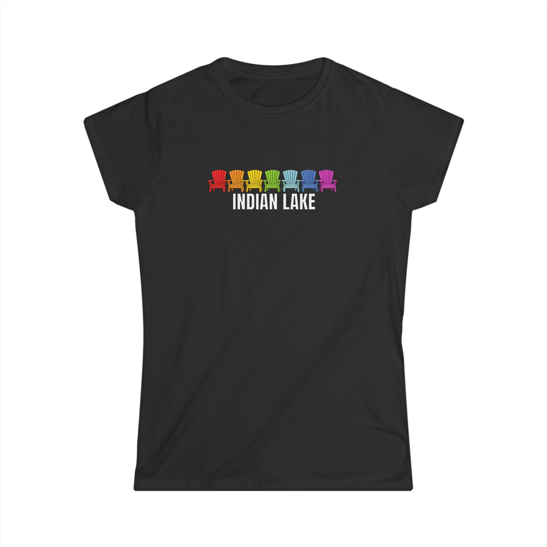 Indian Lake Ladies Tee - Rainbow Chairs