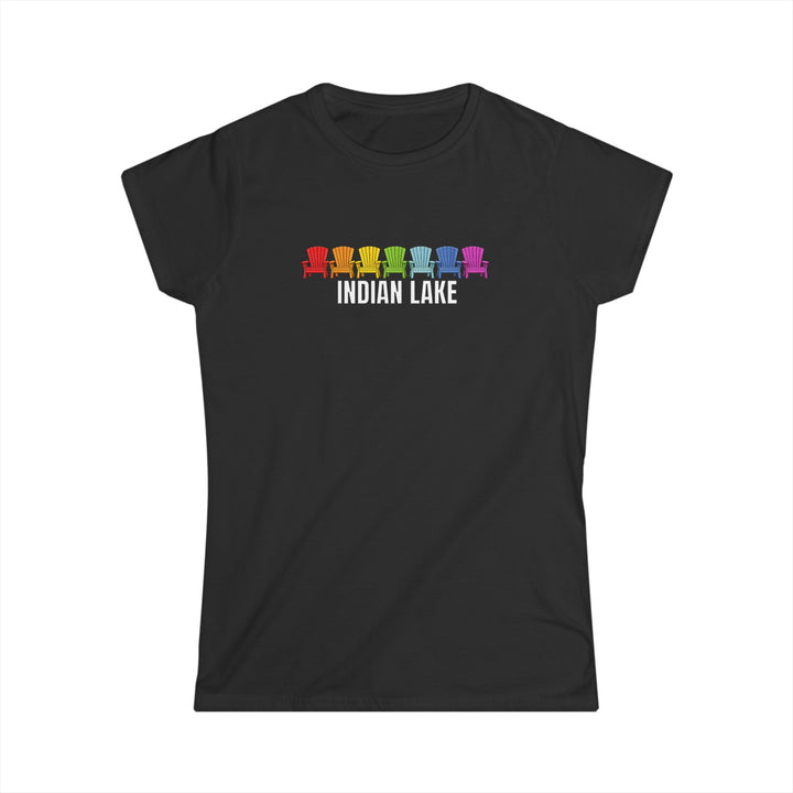 Indian Lake Ladies Tee - Rainbow Chairs