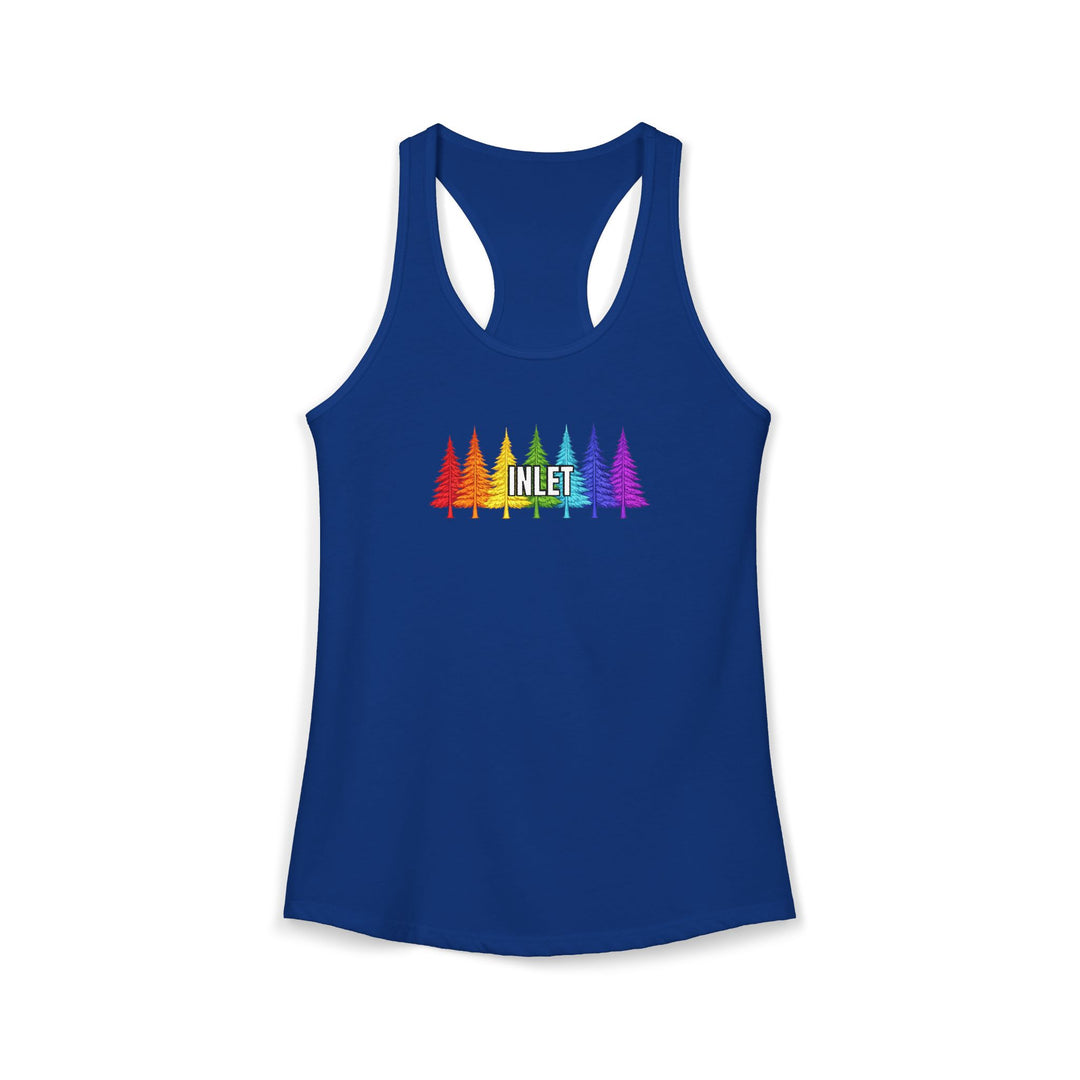 Inlet Ladies Racerback - Rainbow Trees
