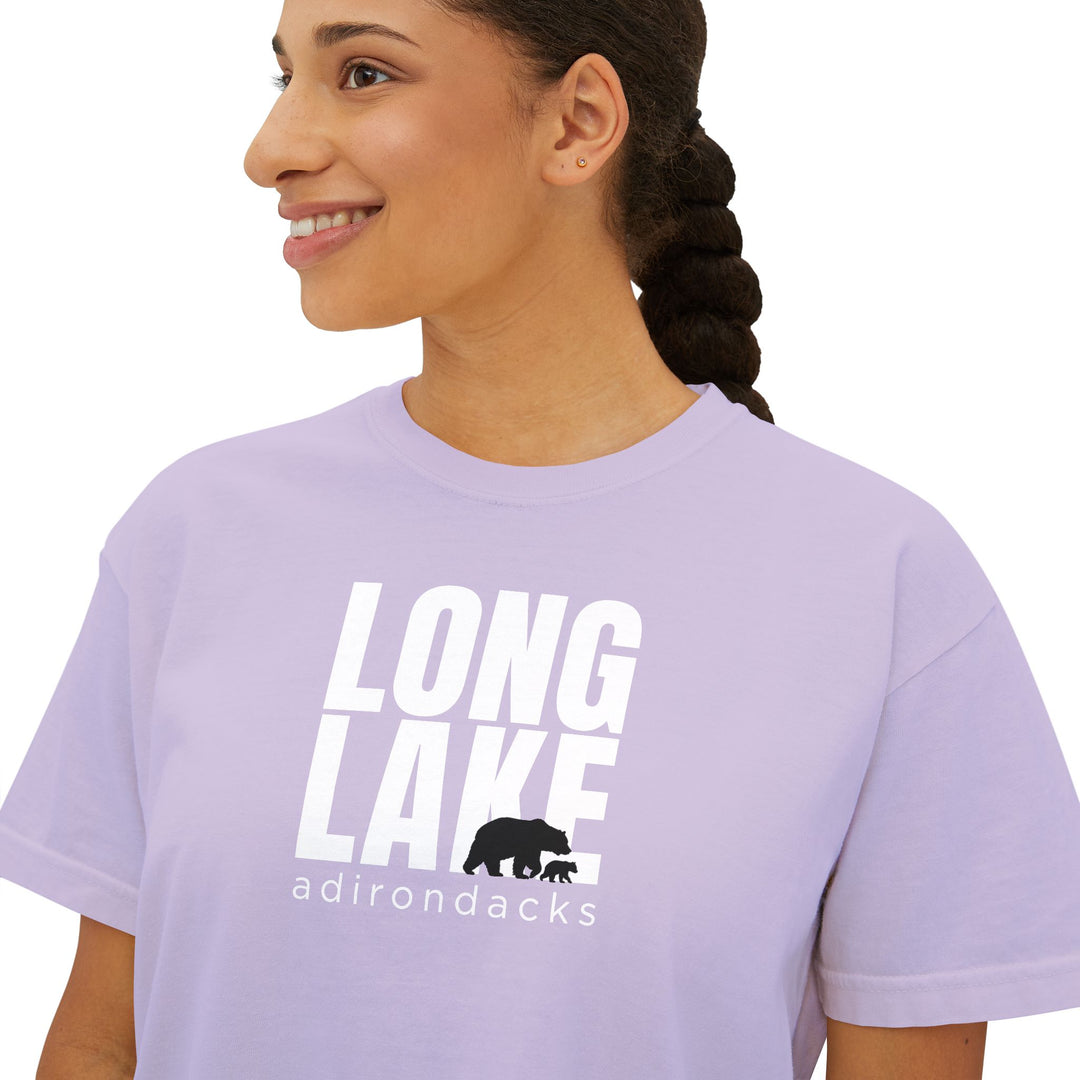 Long Lake Adirondacks Ladies Boxy Tee