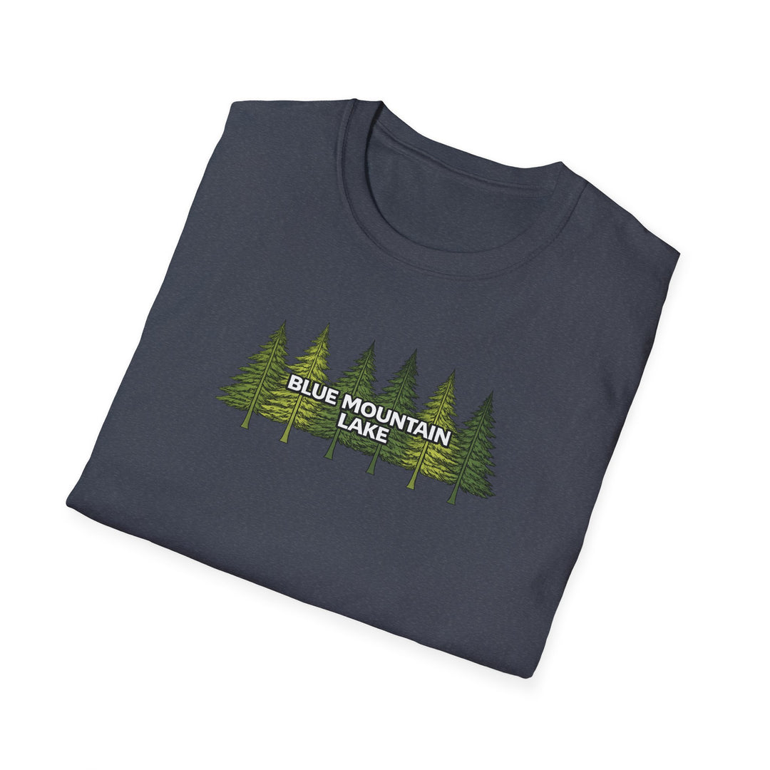 Blue Mountain Lake  Pine Trees Unisex T-Shirt