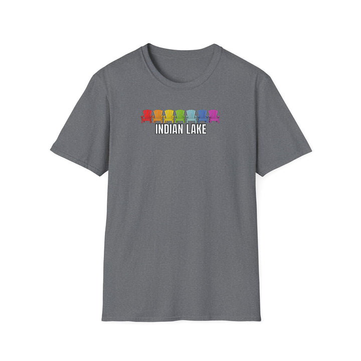 Indian Lake Unisex T-Shirt - Rainbow Chairs