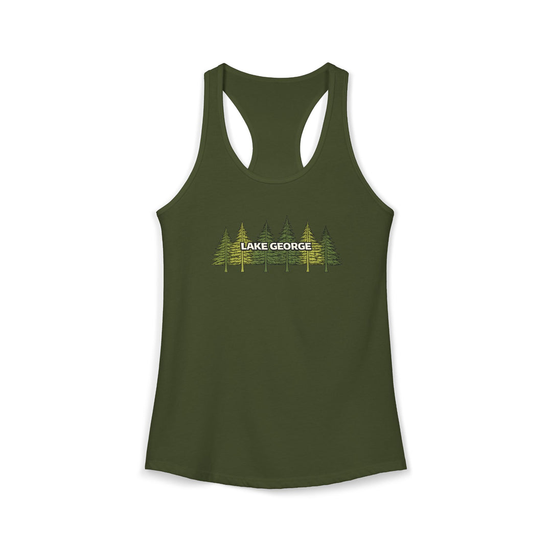 Lake George Green Trees Racerback Tank