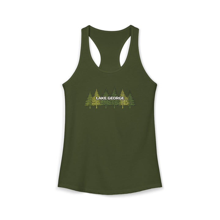 Lake George Green Trees Racerback Tank