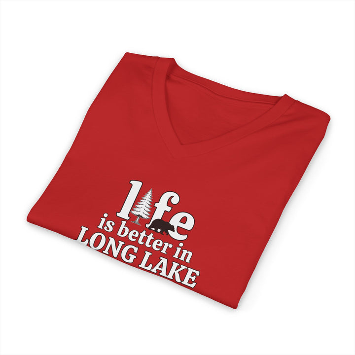 Life is Better in Long Lake Unisex V-Neck T-Shirt
