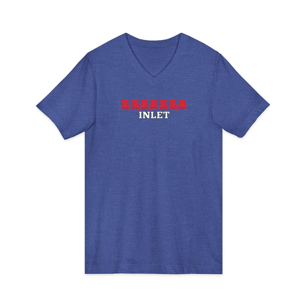Inlet Unisex V-Neck T-Shirt - Red Chairs
