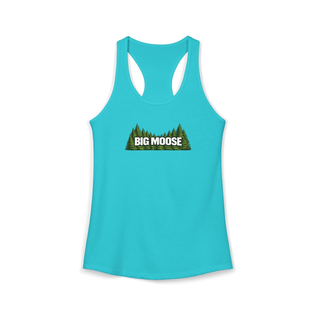 Big Moose Trees Ladies Racerback Tank