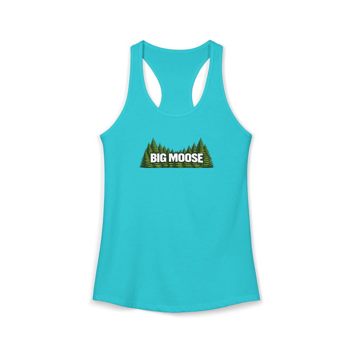 Big Moose Trees Ladies Racerback Tank