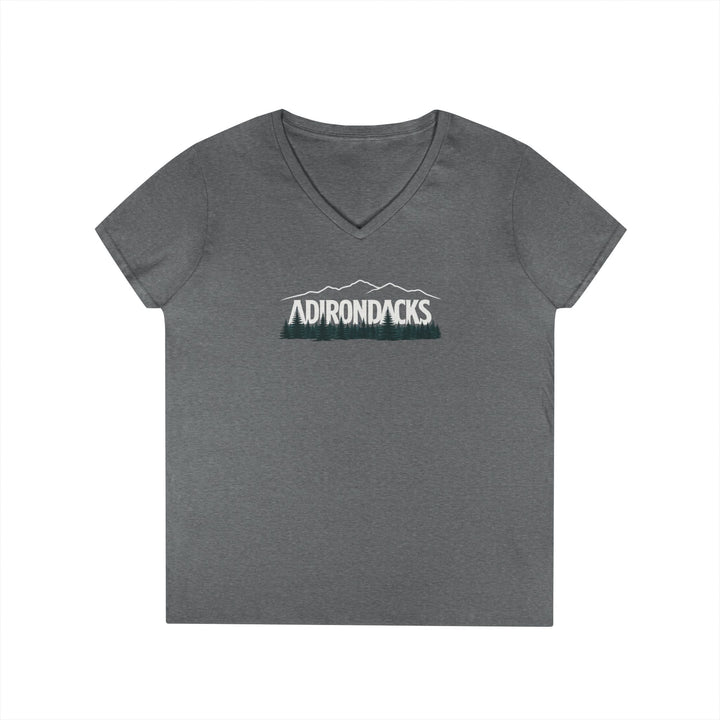 Adirondacks Mtn Range Ladies V-Neck T-Shirt