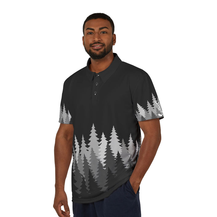 ADK Pine Trees Golf Polo - Black