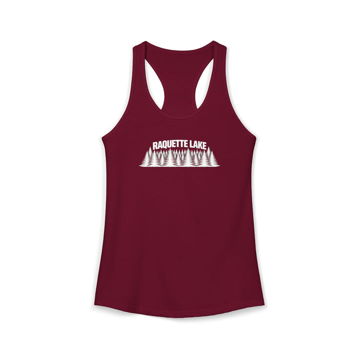 Raquette Lake Ladies Racerback - Trees