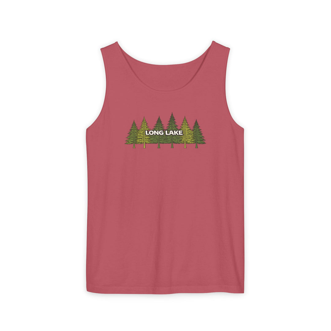 Long Lake Pine Trees Unisex Tank