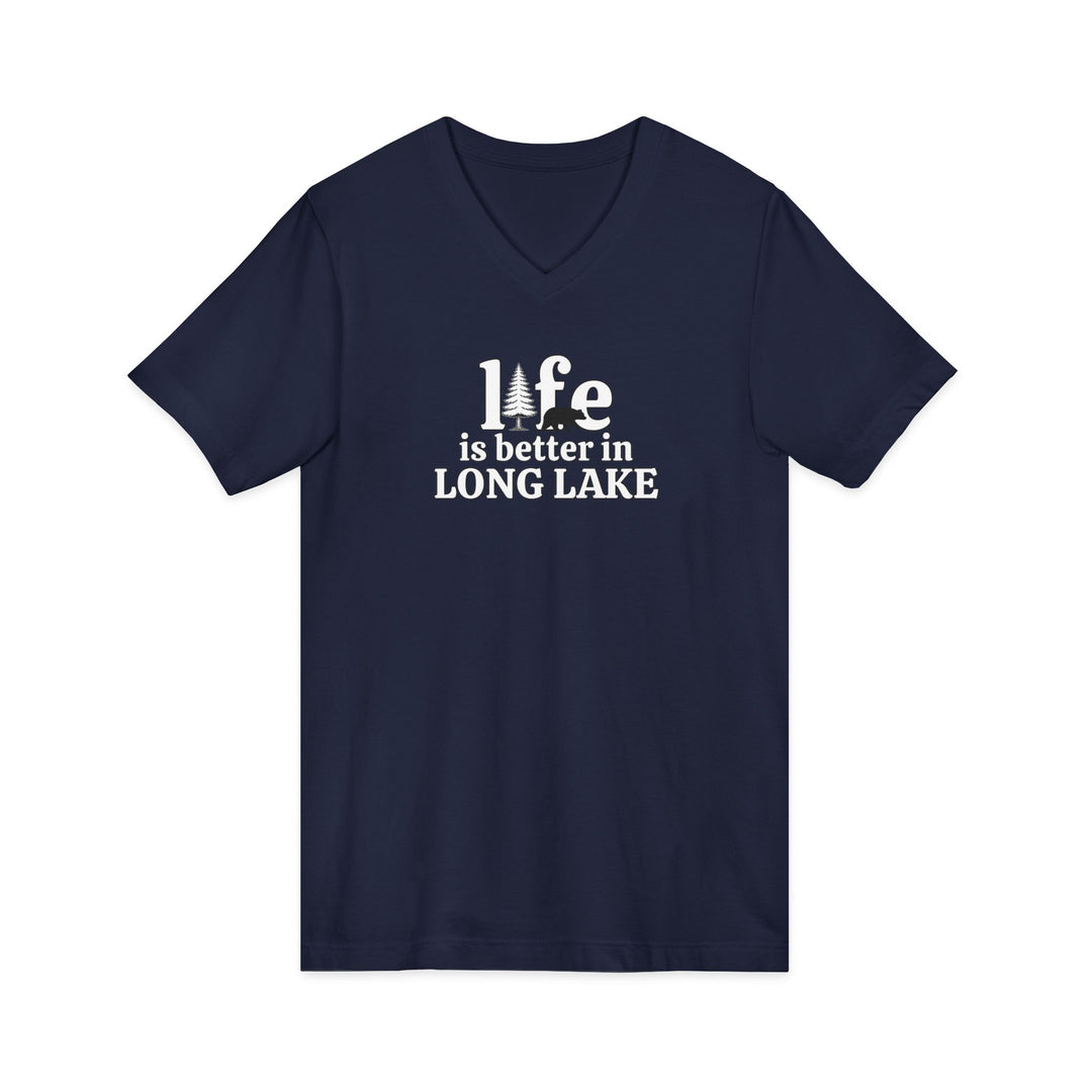 Life is Better in Long Lake Unisex V-Neck T-Shirt