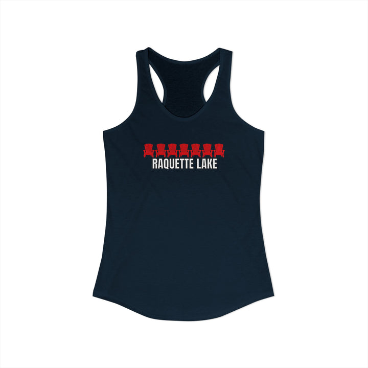 Raquette Lake Ladies Racerback - Red Chairs