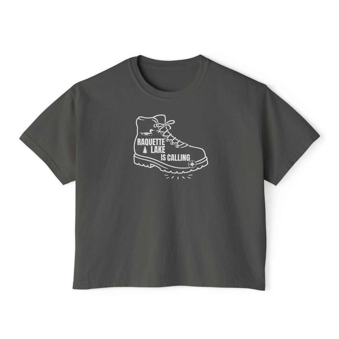 Raquette Lake is Calling Ladies Boxy Tee