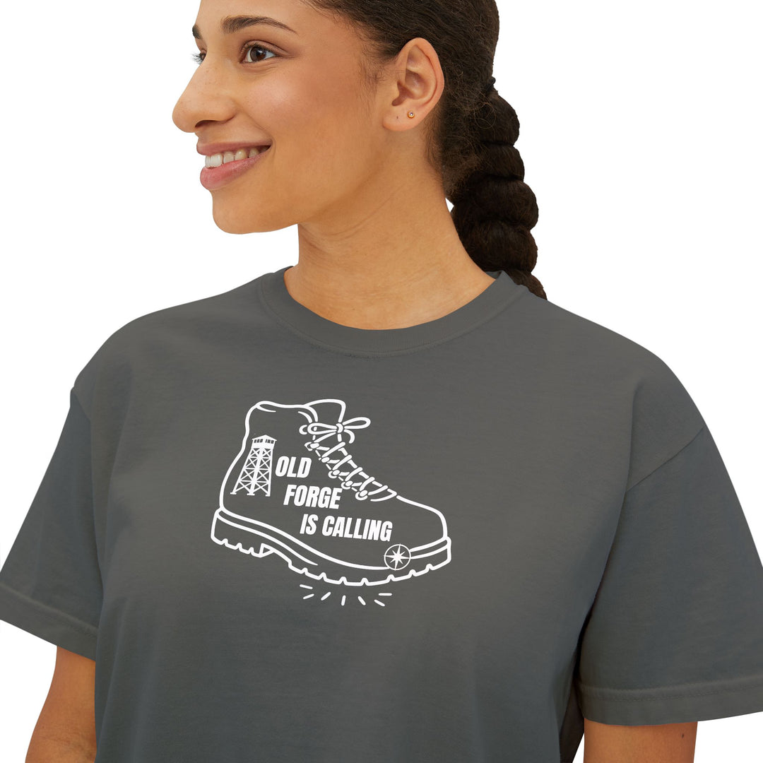 Old Forge is Calling Ladies Boxy Tee