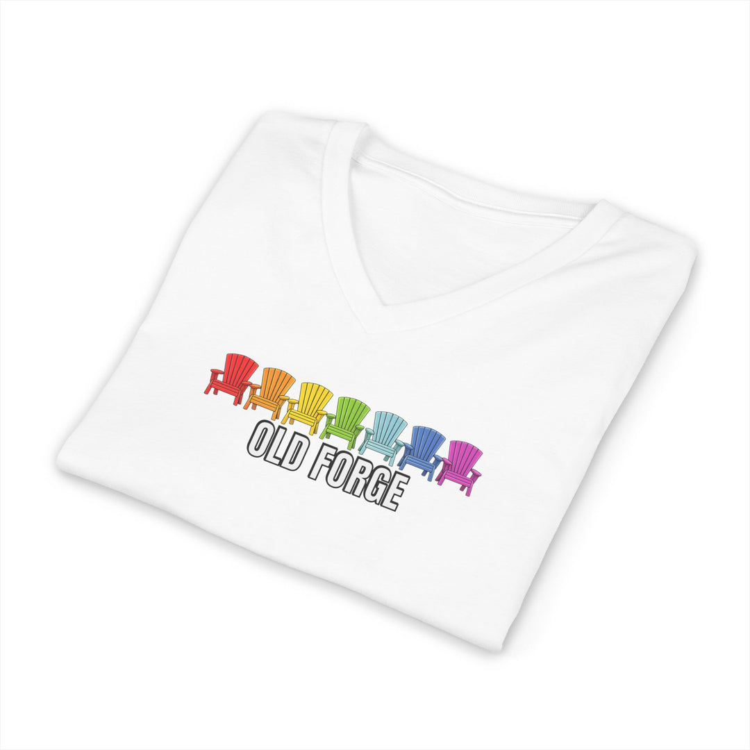 Old Forge Rainbow Chairs Unisex V-Neck T-Shirt