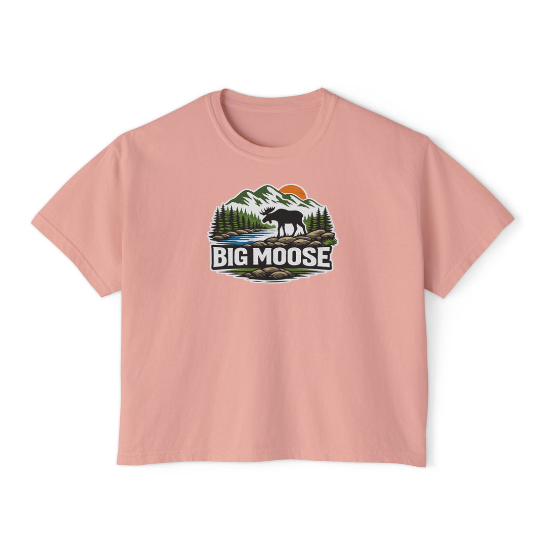 Big Moose Sunset Ladies Boxy Tee