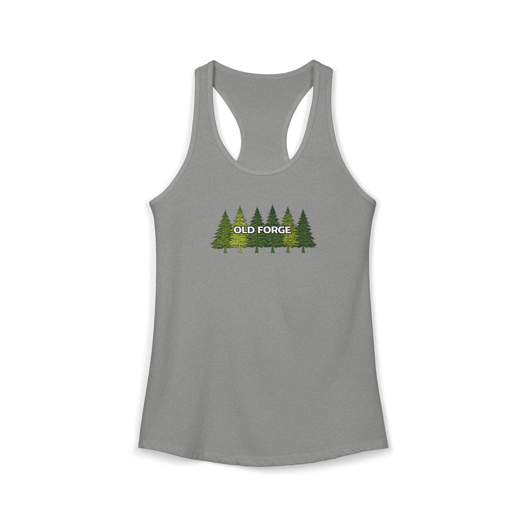 Old Forge Pine Trees Ladies Racerback
