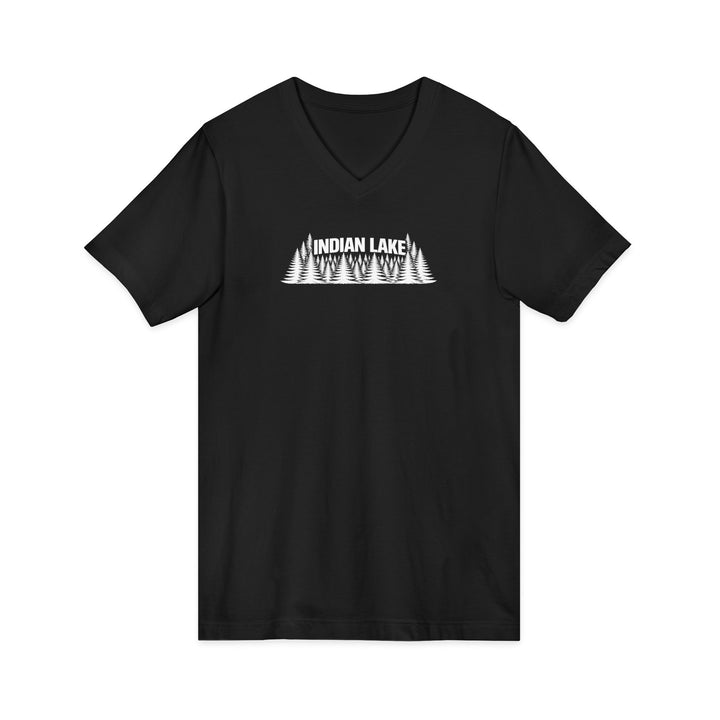 Indian Lake Unisex V-Neck T-Shirt - Trees