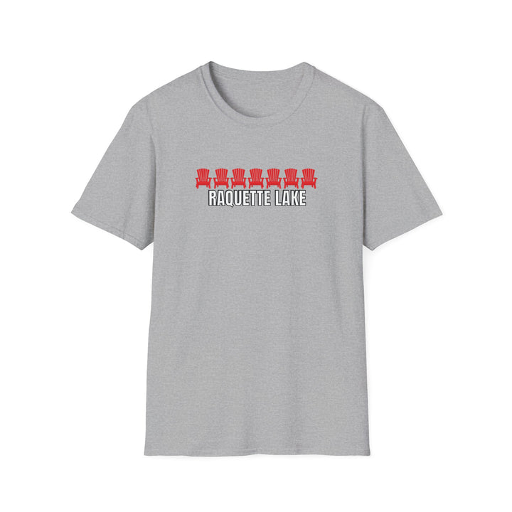 Raquette Lake Unisex T-Shirt - Red Chairs