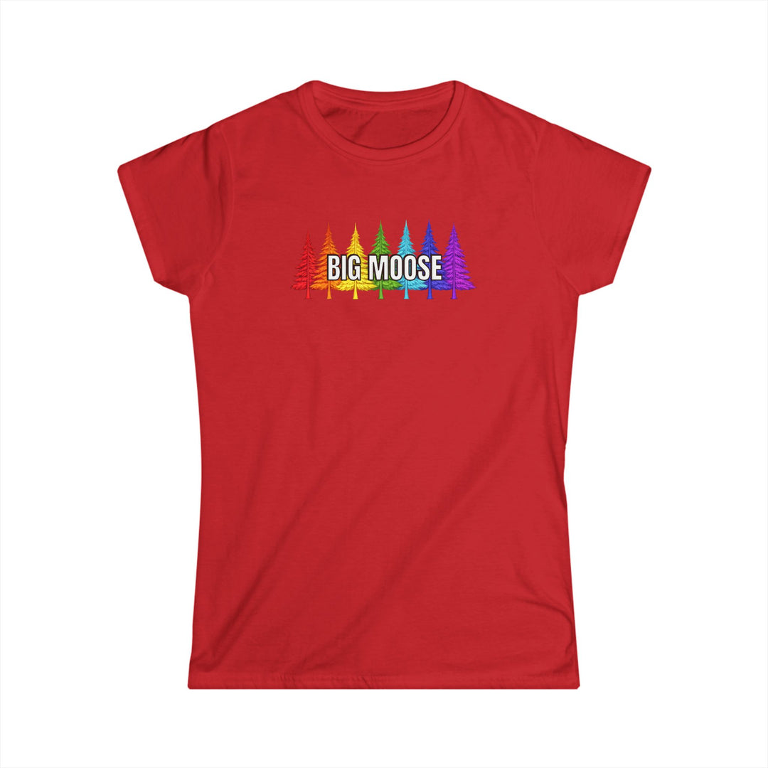 Big Moose Rainbow Trees Ladies Tee