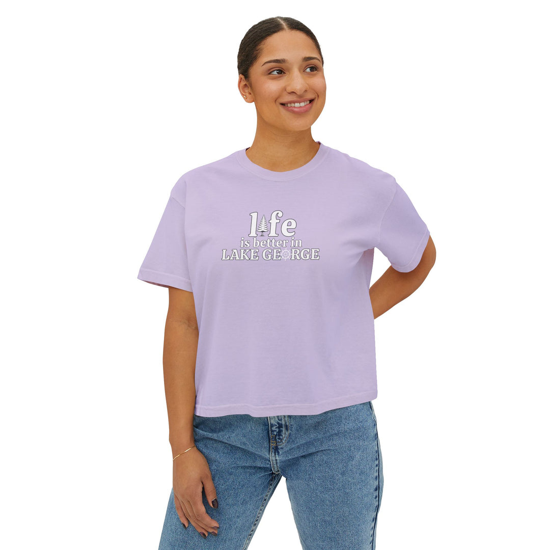 Life is Better in Lake George Ladies Boxy Tee