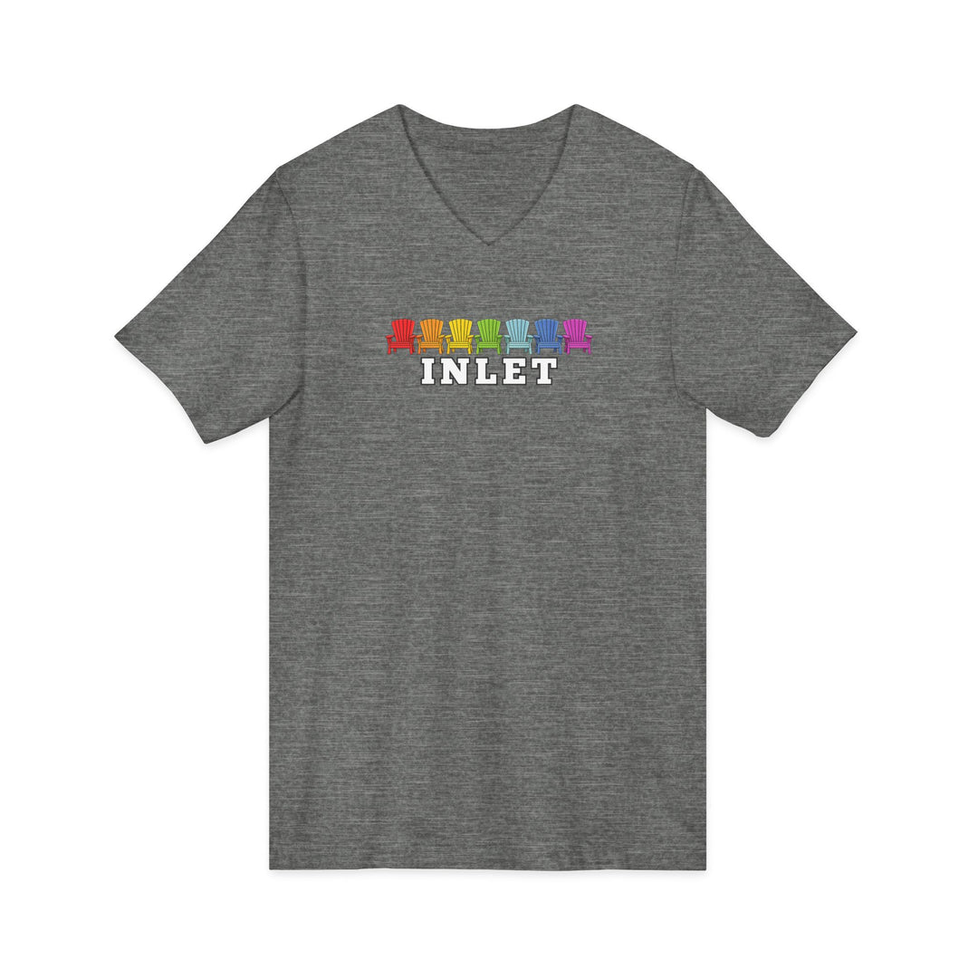 Inlet Unisex V-Neck T-Shirt - Rainbow Chairs