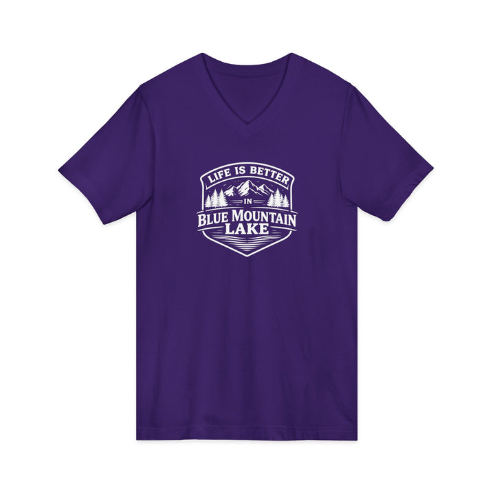 Life is Better in Blue Mountain Lake Unisex V-Neck T-Shirt