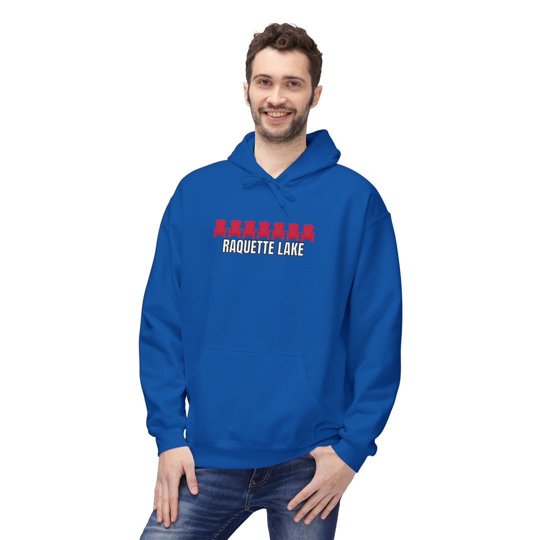 Raquette Lake  Hoodie - Red Chairs