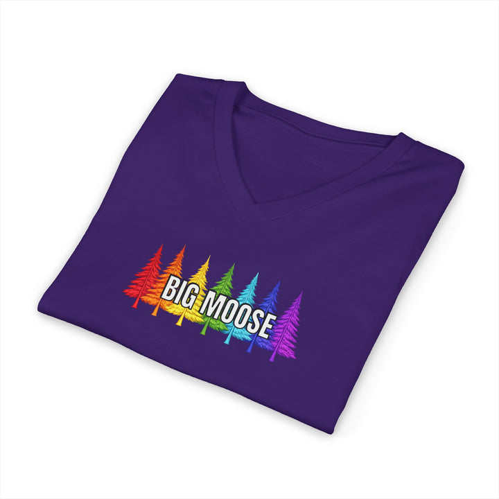 Big Moose Rainbow Trees Unisex V-Neck