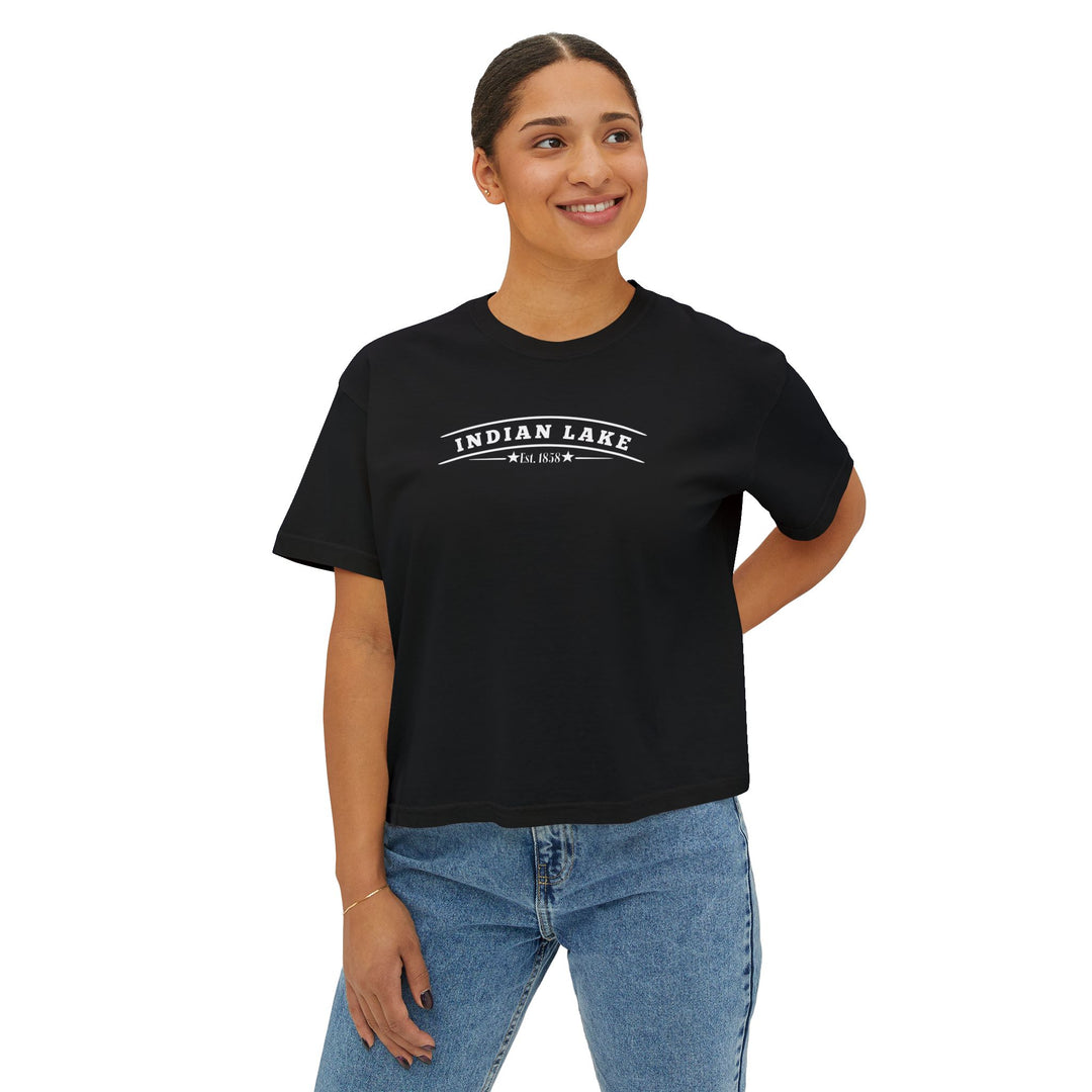 Indian Lake Ladies Boxy Tee - My Happy Place