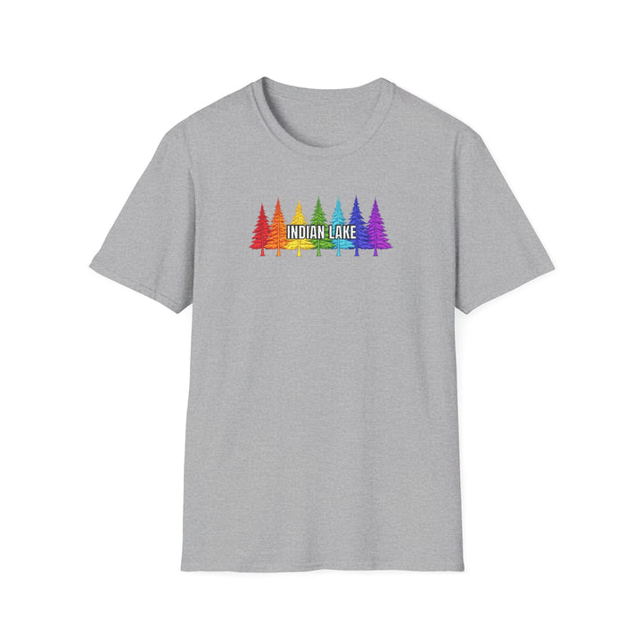Indian Lake Unisex T-Shirt - Rainbow Trees