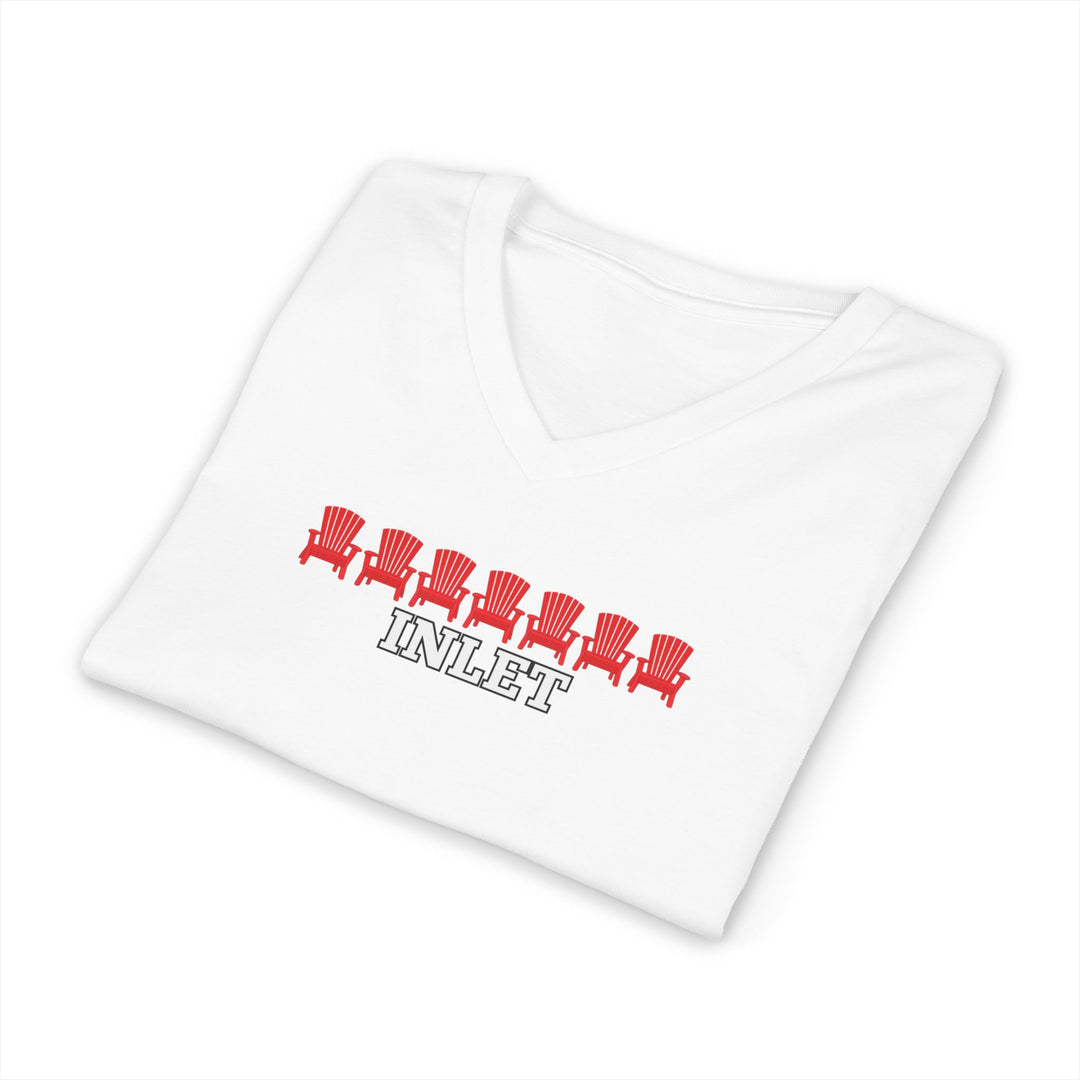 Inlet Unisex V-Neck T-Shirt - Red Chairs
