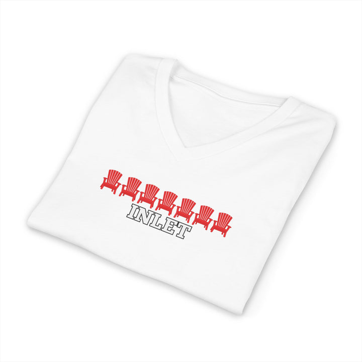 Inlet Unisex V-Neck T-Shirt - Red Chairs