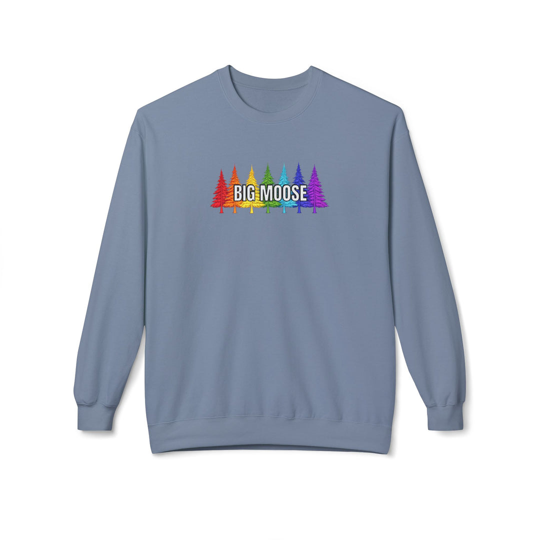 Big Moose Rainbow Trees Sweatshirts