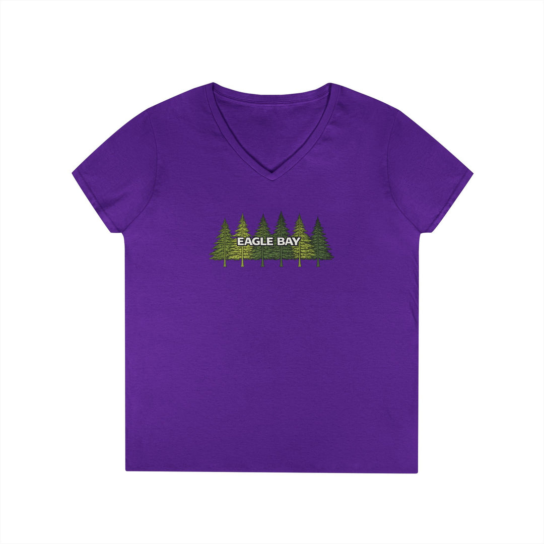 Eagle Bay Ladies V-Neck T-Shirt - Pine Trees