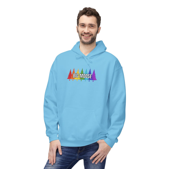 Big Moose Rainbow Trees Hoodie