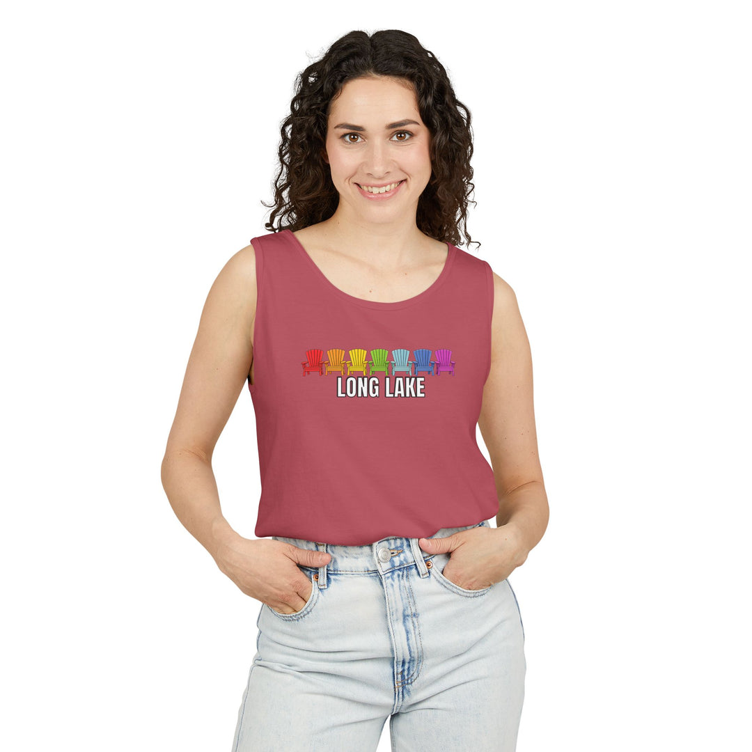 Long Lake Rainbow Chairs  Unisex Tank